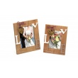 Svatební dřevěný fotorámeček s aplikací RAPTURE OF LOVE 10x15 cm natur