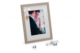Svatební dřevěný fotorámeček s aplikací WEDDING PORTRAIT 10x15 bílý