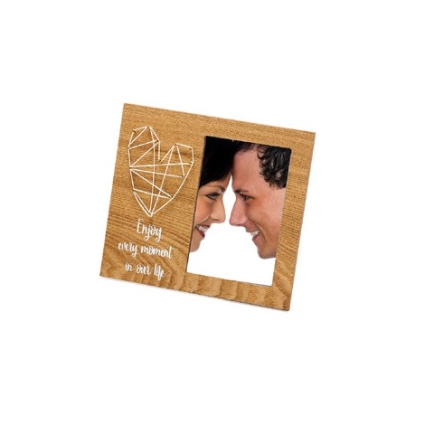 Svatební dřevěný fotorámeček s aplikací FRIENDSHIP 10x15 natur
