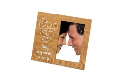 Svatební dřevěný fotorámeček s aplikací FRIENDSHIP 10x15 natur