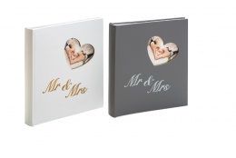 Svatební fotoalbum na růžky MR and MRS bílé