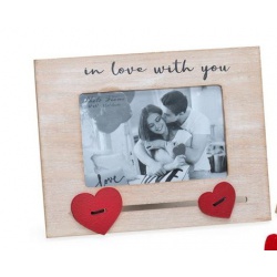 Svatební dřevěný fotorámeček 15x10 LETTRE D AMOUR