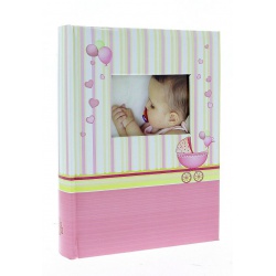 Dětské fotoalbum 10x15/100-2 foto s popisem BABYCHART růžové