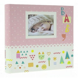 Dětské fotoalbum 10x15/200 BABY7G s popisem růžové