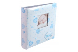 Dětské fotoalbum 10x15/200 foto BABY´s LOVELY HEARTS modré