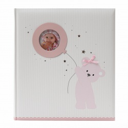 Dětské fotoalbum na růžky 29x32/60s. BABY BEAR´s BALLOON růžové