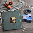 Spirálové fotoalbum na růžky 30x30/40s. CANVAS zelené
