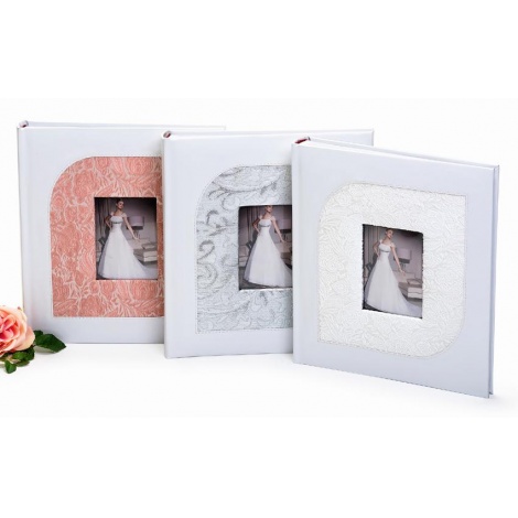 Svatební fotoalbum na růžky JUST MARRIED bílé