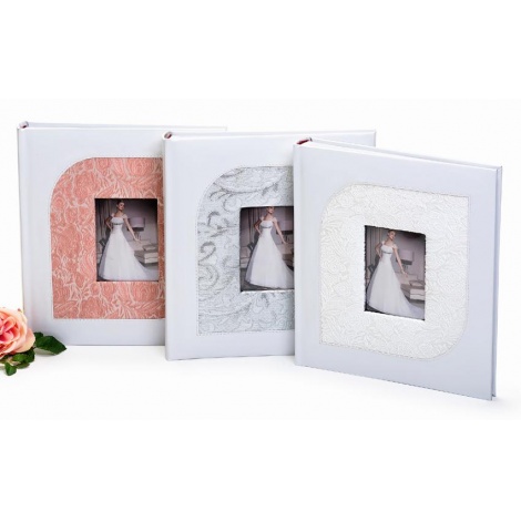 Svatební fotoalbum na růžky JUST MARRIED stříbrné