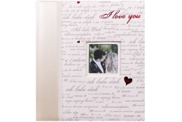 Svatební fotoalbum na růžky 29x32/60s. MODERN LOVE stříbrný text