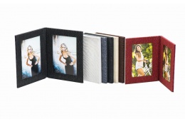 Fotoknížka leporelo na 2 foto 13x18 CANVAS vínová