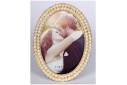 Svatební perlový oválný fotorámeček 13x18 PEARL