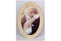 Svatební perlový oválný fotorámeček 10x15 PEARL OVAL