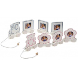 Dětský fotorámeček BABY TRAIN 3 5x5 růžový