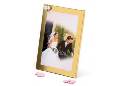 Svatební fotorámeček 13x18 WEDDING HEARTS zlatý