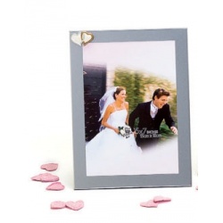 Svatební fotorámeček 13x18 WEDDING HEARTS stříbrný