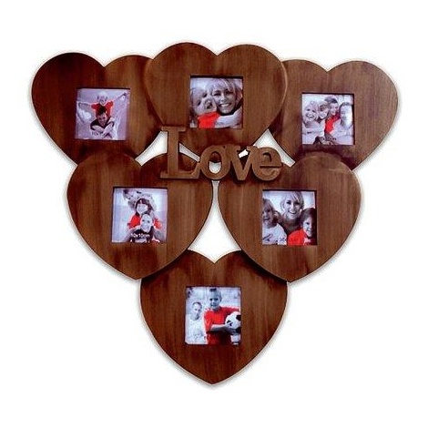 Fotorámeček LOVE na více fotografií 6/10x10 antická zlatá