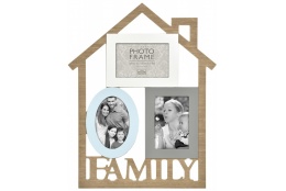 Dřevěný fotorámeček domeček na více foto FAMILY