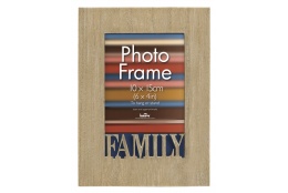 Dřevěný fotorámeček 10x15 cm s vyřezaným detailem Family