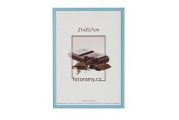 Dřevěný fotorámeček DR0C1K 21x29,7 A4 C4 světle modrý
