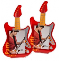 Akrylový fotorámeček 5x8 PLAY GUITAR červený