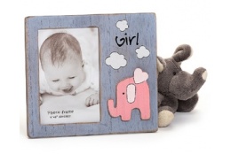 Dětský dřevěný fotorámeček 10x15 BABYFANT růžový