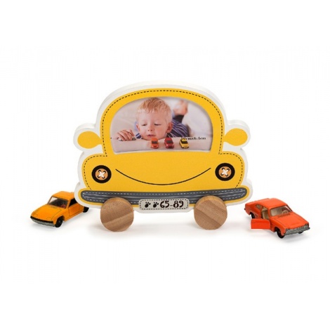 Dětský fotorámeček BABY CAR žlutý