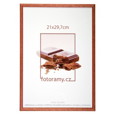 Dřevěný fotorámeček DR001K 15x21 (A5) 03 mahagon