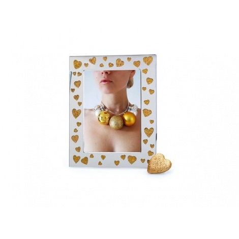 Kovový svatební fotorámeček 13x18 L´AMOUR gold