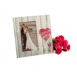Svatební dřevěný fotorámeček s aplikací CELEBRATE LOVE 10x15